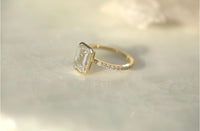 2.6CT Emerald Lab Diamond Bezel Engagement Ring
